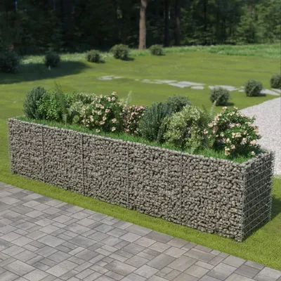 Obrázek produktu pro The Living Store Gabionové vyvýšené lůžko Pozinkovaná ocel 450 × 90 × 100 cm