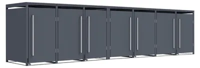 Image de Westmann Pedura 7 : abri pour poubelles en métal avec pédale, 7 x 240 L, anthracite
