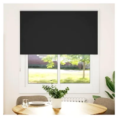 Produktbild von Verdunkelungsrollo Schwarz 140x150 cm, Stoffbreite 136,6 cm, Klemmfix, Thermorollo