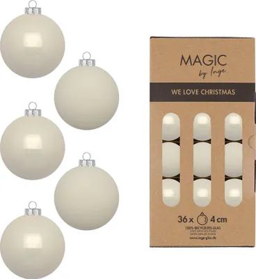Produktbild von Weihnachtskugeln Glas 4cm 36 Stück - Blanched Almond