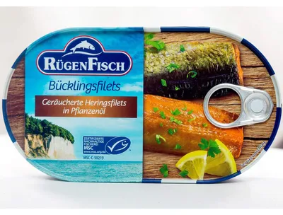 Immagine prodotto di Filetti di pesce Rügen affumicati in olio di colza e succo proprio 190g