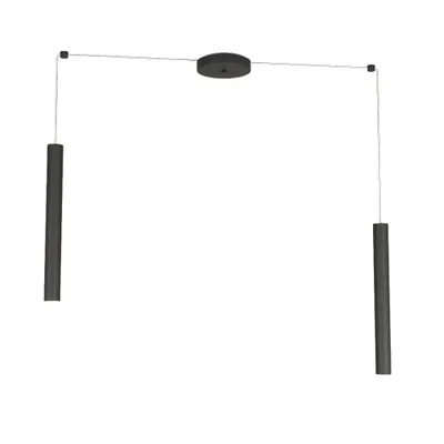Zdjęcie produktu dla Nowoczesna lampa wisząca okrągła metalowa czarna 2 światła Gu10