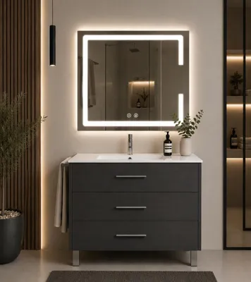 ORIGEN BATH RIBERA Badmöbel mit Waschbecken 90x45 cm, Graphit