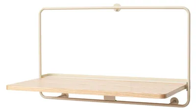 Produktbild von Klappbarer Wandtisch BIG HUG beige aus Eichenholz und Metall im nordischen Vintage-Stil