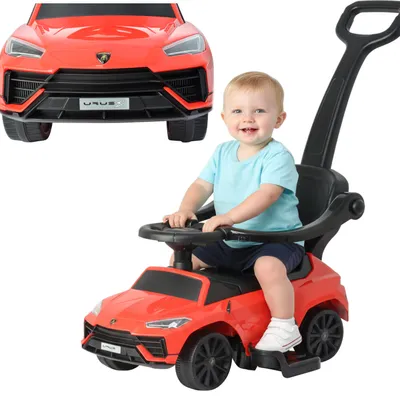 Productafbeelding van Duwstang voor loopwagentje, Coil Lamborghini Urus, 3-in-1, rood