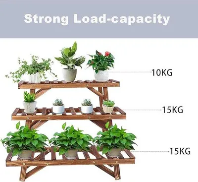Productafbeelding van Famanu plantenstandaard met 3 niveaus - 70 x 25 x 49,5 cm