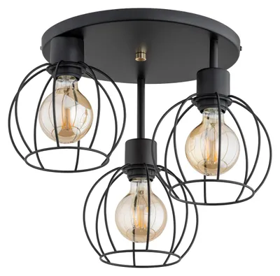 Zdjęcie produktu dla Lampa sufitowa ORSO czarna 3xE27x15W metal wym:31x40x40cm IP20 Alfa