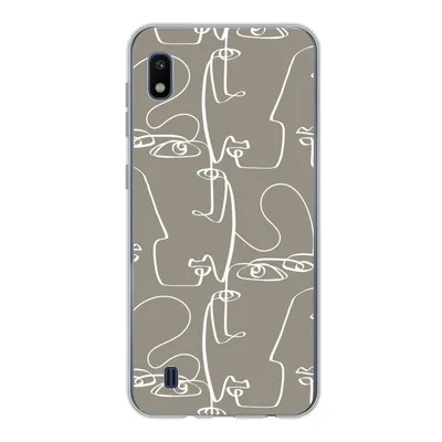 Produktbild von MuchoWow® Handyhülle Schutzhülle Hülle für Samsung Galaxy A10 Muster - Kopf - Strichzeichnung Silikon Softcase Handy Hülle - Schutzhülle