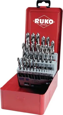Produktbild von RUKO Spiralbohrersatz HSS-G DIN 338 Typ N 25tlg. Ø 1 - 13 mm in Industriekassette - 214215/RUKO