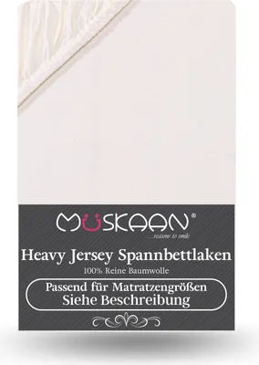 Produktbild von Heavy Jersey Spannbettlaken 140x200 cm - 160x220 cm + 40 cm Boxspringbett 160 g/m² natur