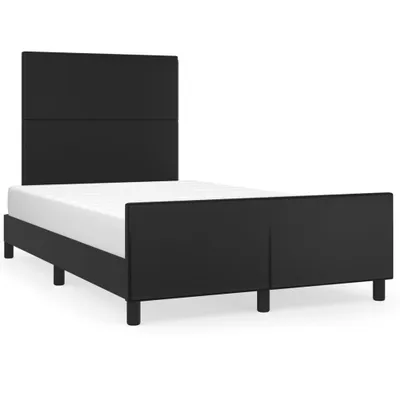 Produktbild von Bettgestell mit Kopfteil Schwarz 120x200 cm Kunstleder