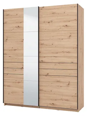 Produktbild von Vialone - Großer Kleiderschrank, 146x218h cm Braun Eiche Knoten, Garderobe