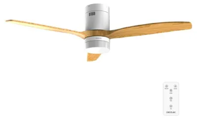 Zdjęcie produktu dla Wentylator sufitowy Cecotec z oświetleniem EnergySilence Aero 4600 w kolorze Arctic White&Sand. Silnik prądu stałego 38 W, średnica 132 cm, lampa LED