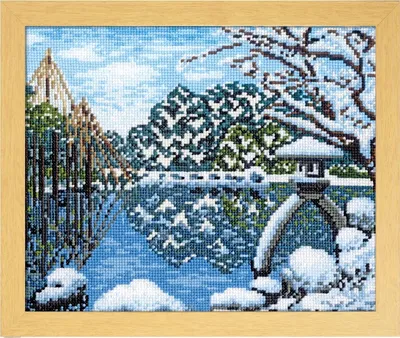 Obrázok produktu pre Súprava na vyšívanie krížikom "Kenrokuen v zime", 29,7x36,4 cm