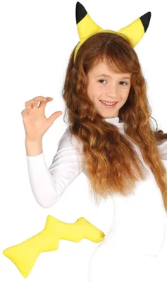 Pokémon Pika-Chu-Kostümset für Kinder, Kopfband + Schwanz
