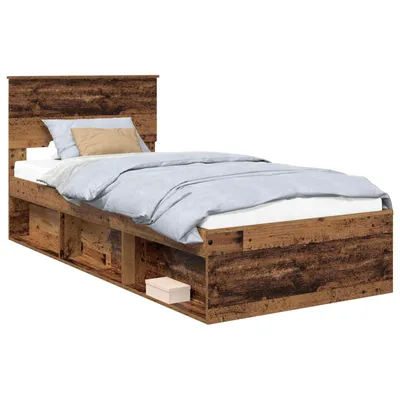 Immagine prodotto di vidaXL Struttura letto con testiera in legno di recupero 90 x 190 cm Materiale a base di legno