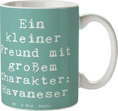 Produktbild von Mr. & Mrs. Panda Kaffeetasse Spruch Havaneser Freund - Meeresbrise - Geschenk, Hunderasse, Haustier, treu, Hundeliebhaber, Charakter, Eigenschaften, Hundecharakter, Tasse