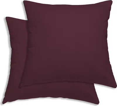 Produktbild von 2er Set Kissenbezug Kissenhülle 40x40 cm bordeaux rot Uni Renforce Baumwolle