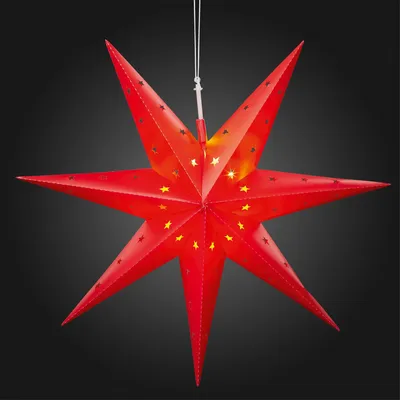Immagine prodotto di Stella LED da esterno rossa diametro 60 cm LED ww - Illuminazione per feste 577778