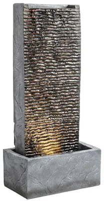 Produktbild von Outsunny Springbrunnen 2-stufig Gartenbrunnen mit LED Beleuchtung Pumpe
