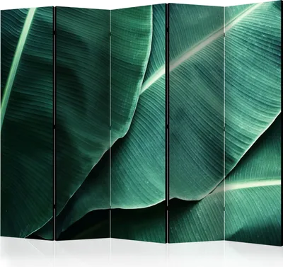Zdjęcie produktu dla Parawan akustyczny Liście 225x172 cm 5-częściowy zielony