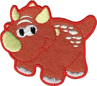 Produktbild von Triceratops Dinosaurier Tier - Aufnäher, Bügelbild, Aufbügler, Applikationen, Patches, Flicken, Größe: 6,5 x 5,7 cm