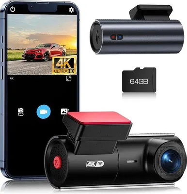 Immagine prodotto di Telecamera doppia per auto - Telecamera per riprese anteriori e posteriori - Telecamera di sorveglianza per auto - Telecamera per auto - Telecamera doppia per auto