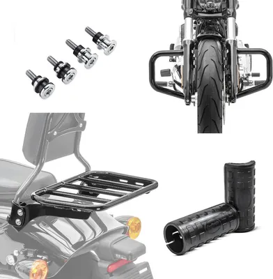 Obrázek produktu pro Sada nárazníků s nosičem zavazadel a gumovými podložkami Sada vhodná pro Harley D