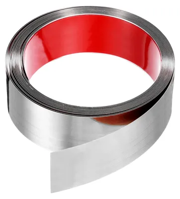 Image de Elzusha - Bande décorative adhésive en acier inoxydable, finition miroir, 40 x 4 cm, argentée
