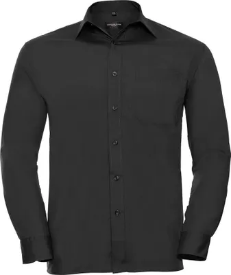 Produktbild von Russell Collection - Hemd Pflegeleicht für Herren Langärmlig RW9538 (XXL) (Schwarz)