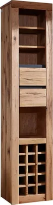 Image de MASSIVMOEBEL24 | Étagère à vin 42x35 Chênes sauvage et lombard huilé Bois naturel MONTREUX #125