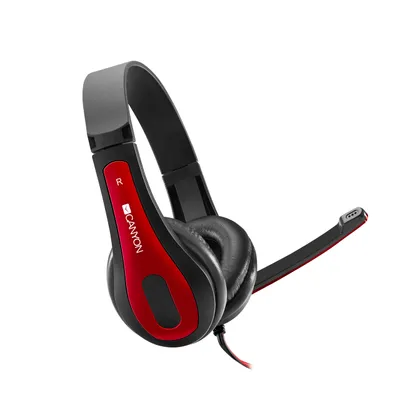 Produktbild von Canyon HSC-1, Kabelgebunden, Anrufe/Musik, 20 - 20000 Hz, Kopfhörer, Schwarz, Rot
