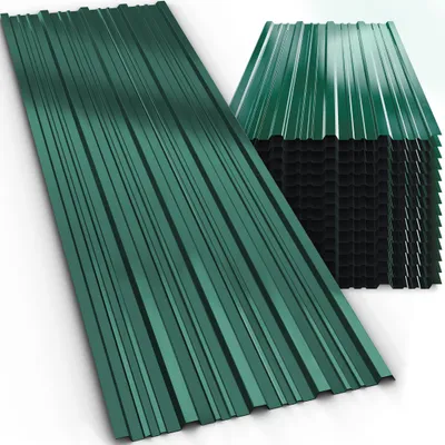 Produktbild von GARDEBRUK® 14x Trapezblech 110x46cm = 7m² Verzinkt Rostresistent Wetterfest Profilblech Dachblech Wellblech Dachplatten Gerätehaus Carport Grün