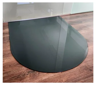 Produktbild von Rundbogen 100x120cm Glas anthrazitgrau - Funkenschutzplatte Kaminbodenplatte Glasplatte (Anthrazit grau RB100x120cm - ohne Silikon-Dichtung)