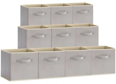 Aufbewahrungsboxen 10er-Pack, 26,5x26,5x28 cm, Lichtgrau