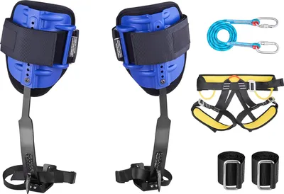 Produktbild von SucceBuy Klettergurte Set, verstellbare Baumkletterausrüstung mit Gurten & Gurtzeug, max. Belastung 159 kg, stabile Stahlsteigeisen, Baumpflegeausrüstung für Obsternte & Outdoor-Aktivitäten
