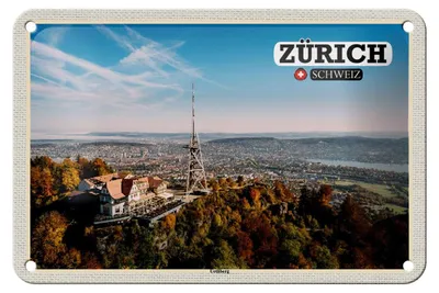 Produktbild von Blechschild Reise Zürich Schweiz Uetliberg Stadt 18x12cm Dekoration