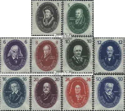 Produktbild von Briefmarken DDR 1950 Mi 261-270 (kompl.Ausg.) postfrisch 250 Jahre Dt.Akademie der Wissenschaften
