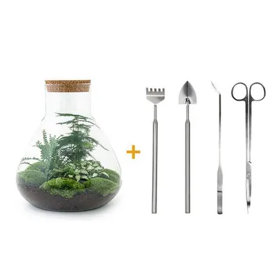 Immagine prodotto di Urbanjngl Bottiglia da giardino Sam XL (rastrello, pala, pinzetta, forbici) - 35 cm