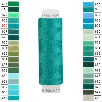 100m / 1 Spule Unipoly 120 TEX14x2 Polyester türkis