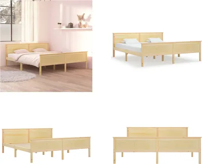 Produktbild von vidaXL Massivholzbett Kiefer 180x200 cm - Bettgestell - Bettgestelle - Bett - Bettrahmen