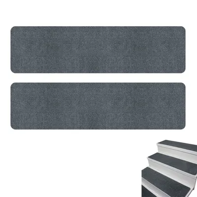 Produktbild von 15er Set  Treppenschutzmatten selbsthaftend für Innenbereiche – Rutschfeste Stufenmatten zuschneidbar 76×21 cm aus Polyester mit Rillenstruktur