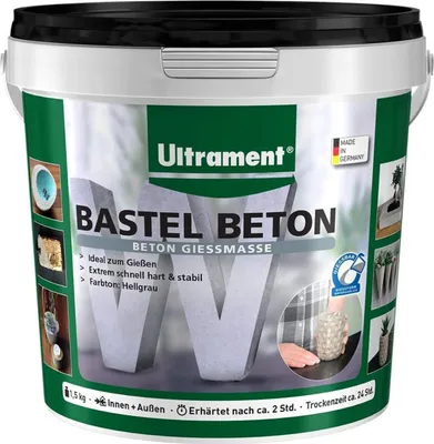 Produktbild von ULTRAMENT Bastel Beton zum Gießen, , wasserdicht, hellgrau, 1,5 Kg