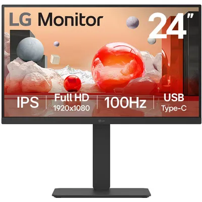 Obrázok produktu pre LG 24BA650, 60,5 cm (23.8"), 1920 x 1080 px, Full HD, LED, 5 ms, Čierna