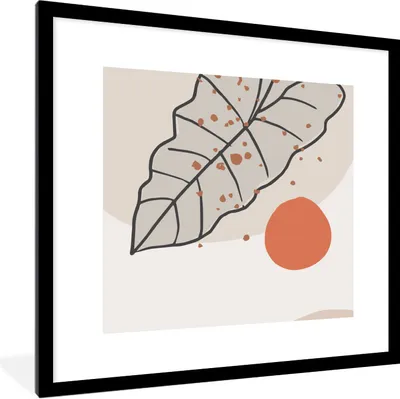 Produktbild von MuchoWow® Gerahmtes Poster Sommer - Orange - Blatt 40x40 cm - Poster mit Schwarzem Bilderrahmen Wandposter Rahmen Foto Bilder - Poster - Plakat im Rahmen