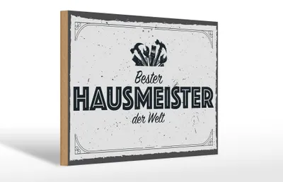 Produktbild von Holzschild Spruch 30x20cm Bester Hausmeister der Welt