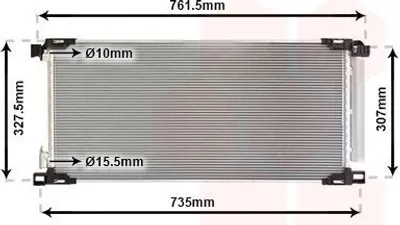 Produktbild von VAN WEZEL 53015704 Kondensator Klimaanlage Klimakondensator für TOYOTA Auris Kombi (E18) +Trockner
