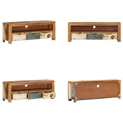 Immagine prodotto di vidaXL Mobile TV 110x30x40 cm in legno massiccio antico - Mobile TV - Mobile TV - Mobile TV in legno - Mobile TV con spazio di archiviazione