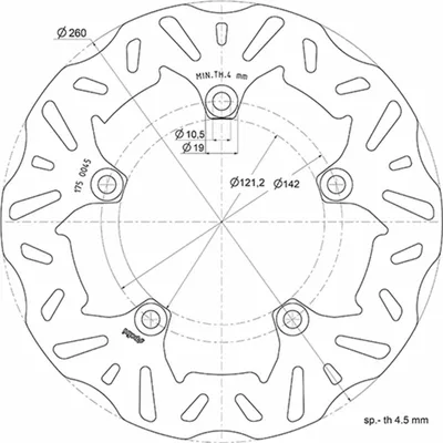 Produktbild von POLINI D.260 Bremsscheibe für SUZUKI BURGMAN 250/400