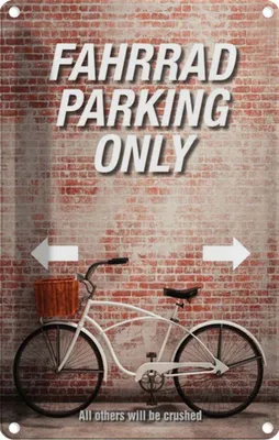 Produktbild von vianmo Blechschild 30x20 cm Fahrrad parking only all others Parkplatzschild